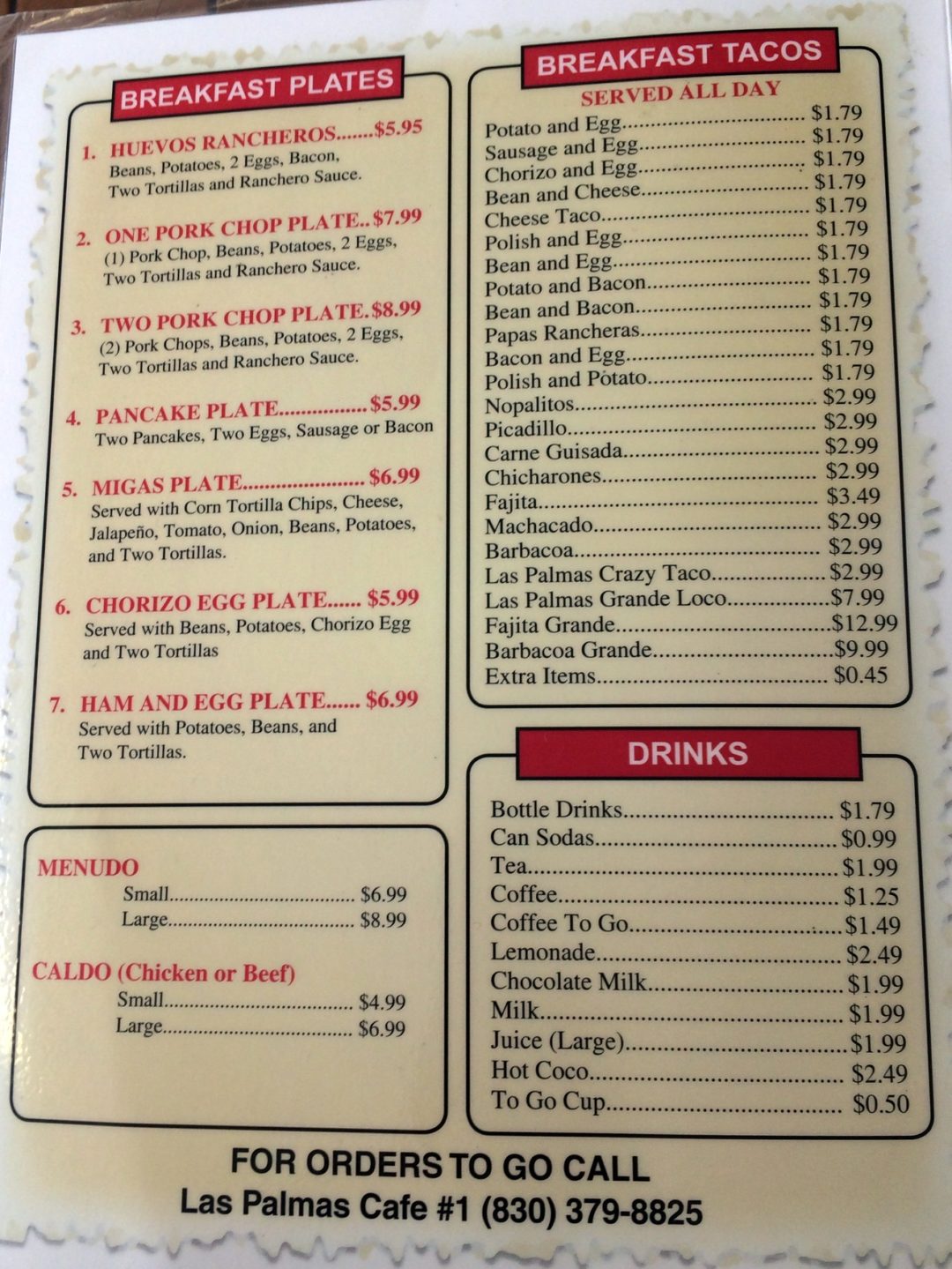 Las Palmas – Menu – Seguin – Menutex