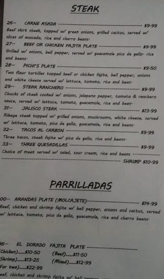 El Dorado Restaurant- Menu- Temple – Closed – Menutex