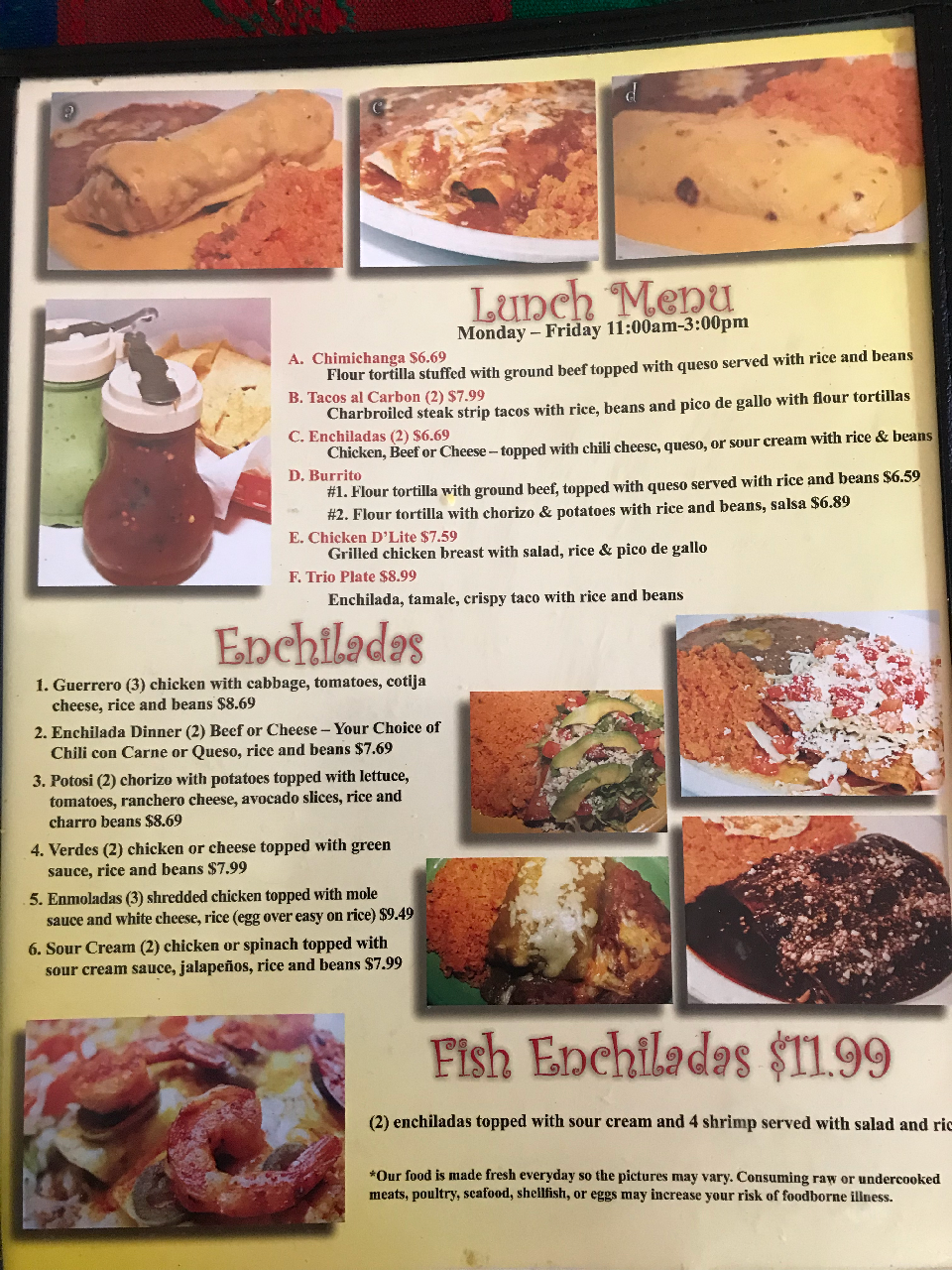Margarita's Mexican Restaurant Menu