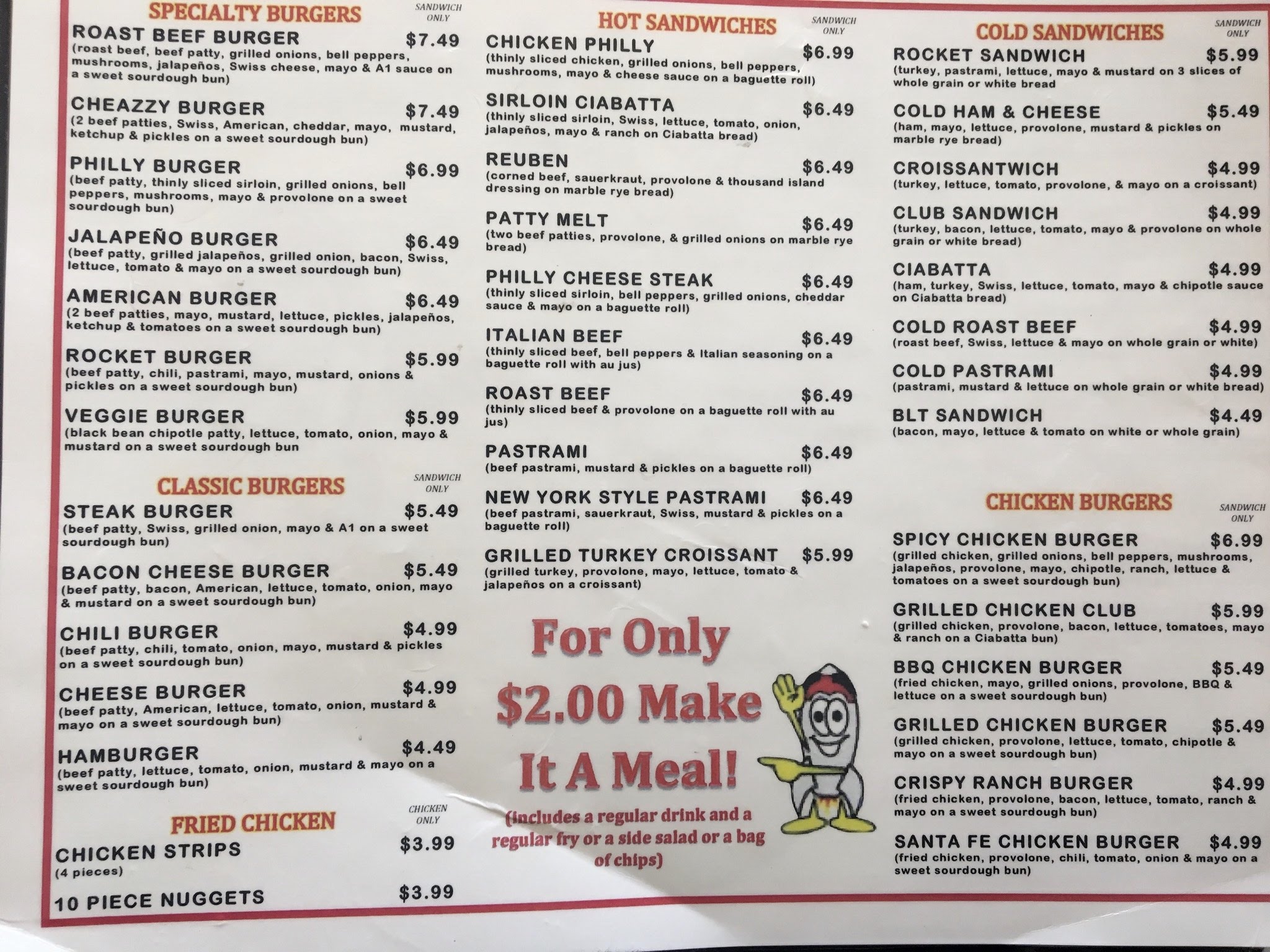 Our Menu – Chucks