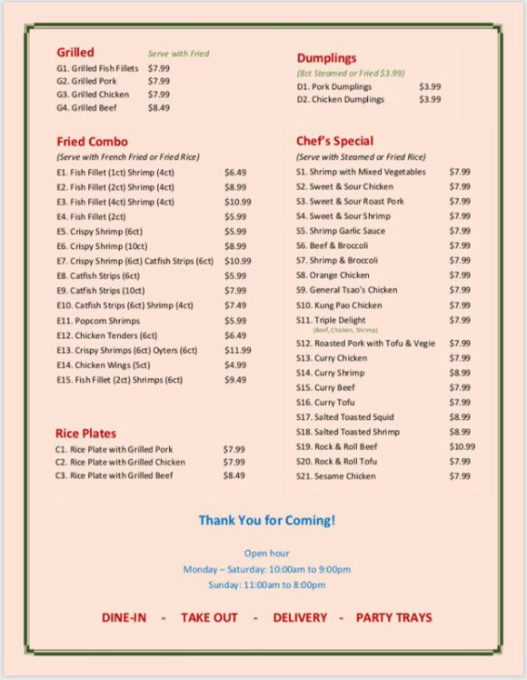 Mai Thai Seafood- Menu-Houston – Menutex