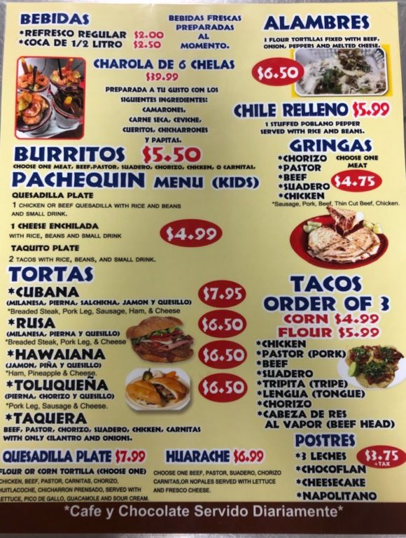 TACOS PACHECO – Menu – Sherman – Menutex