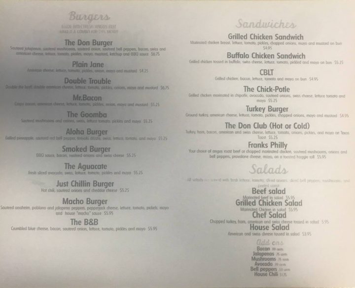 Don Burger- Menu- Garland - Menutex