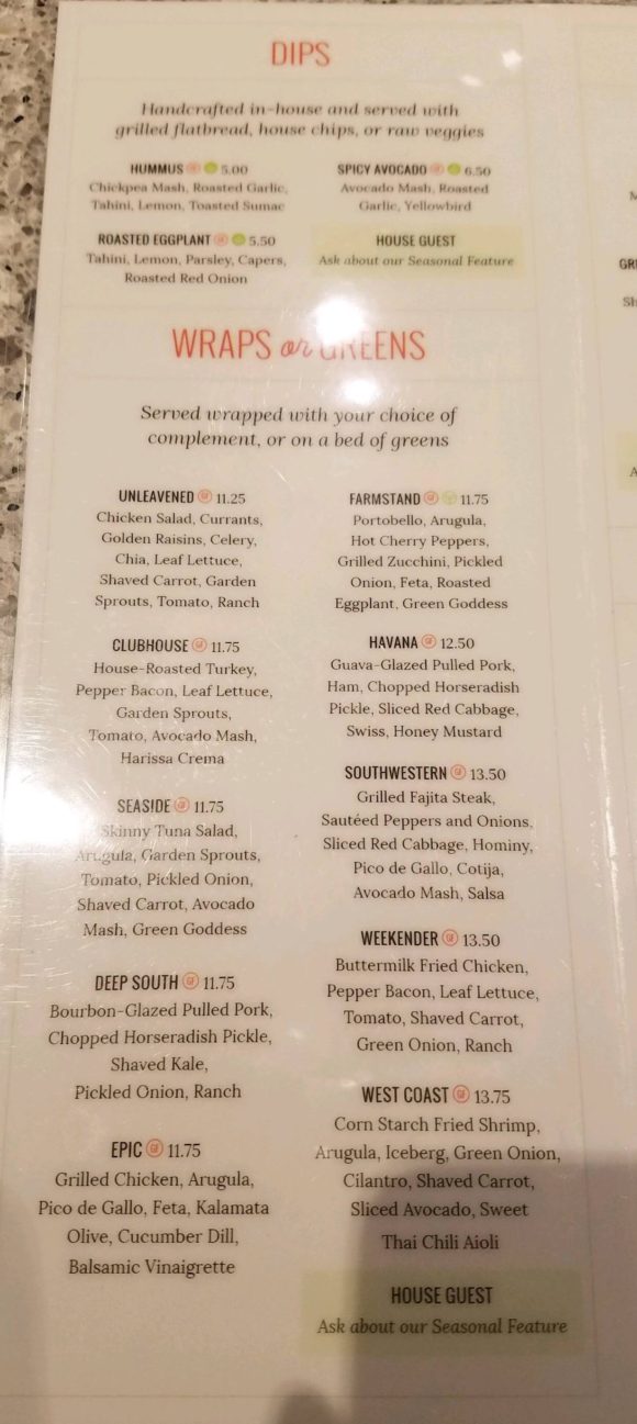 Restaurant Takeout Menu – Unleavened Fresh Kitchen- – Dallas – Menutex