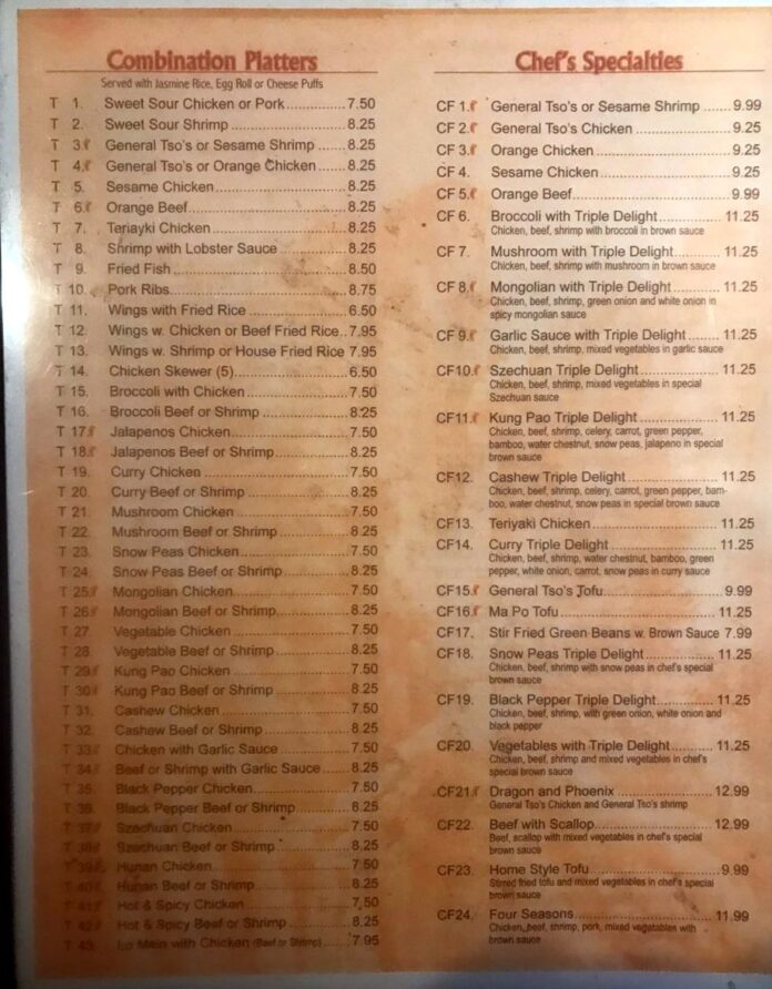 China Inn – Menu – Navasota – Menutex